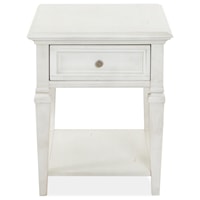 Transitional Farmhouse Rectangular End Table