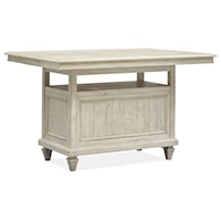 Transitional Farmhouse Rectangular Counter Table with 11.5" Butterfly Leaf