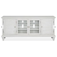 Entertainment Console with 2 Louvered Doors and 2 Glass Doors