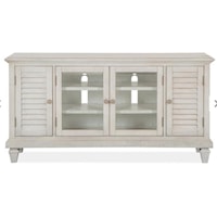 Entertainment Console with Glass and Louvered Doors