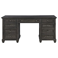 Transitional Executive Desk with File Cabinet Drawers