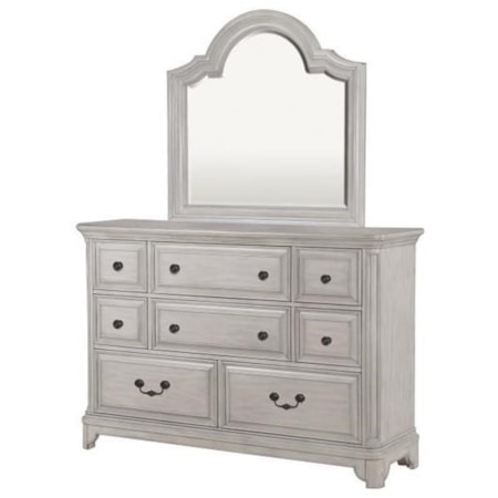 Dresser and Mirror Set
