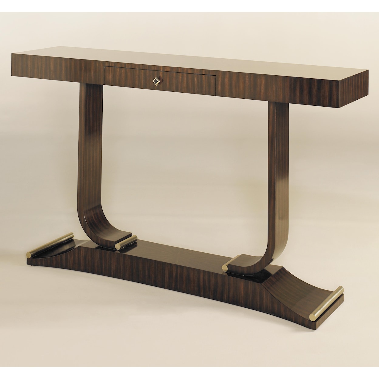 Maitland-Smith Console/Sofa Tables Ebony Zebrano Veneer Console Table