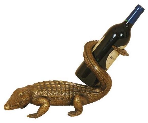 Maitland-Smith Decorative Accessories Twisted Crocodile Wine Holder