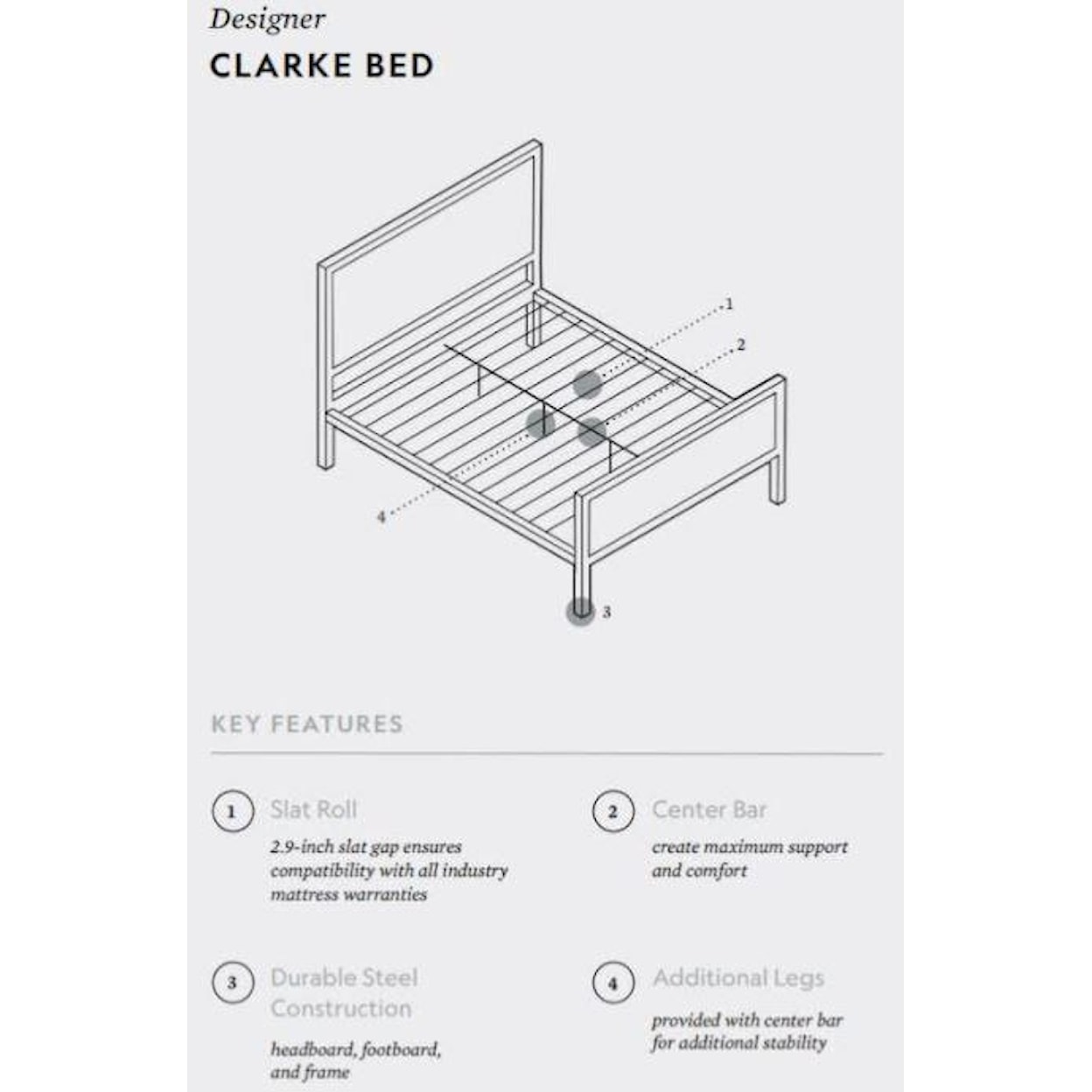 Malouf Clarke Metal Upholstered Bed, East King, Stone