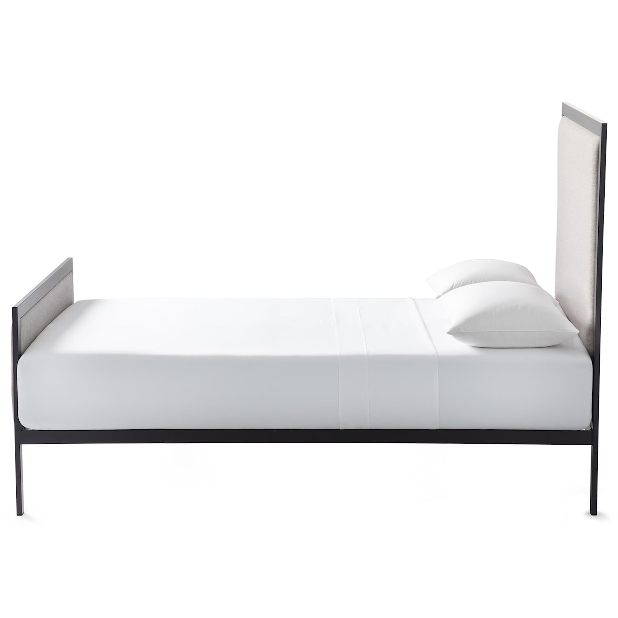 Malouf Clarke Metal Upholstered Bed, Queen, Stone