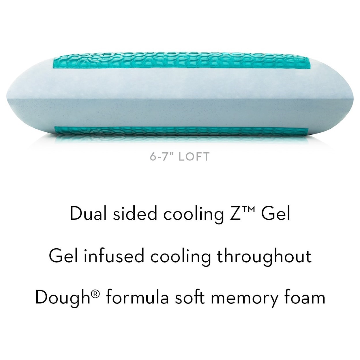 Malouf Gel Dough and Dual Z™ Gel Queen Gel Dough+Dual Z™ Gel Mid Loft Pillow