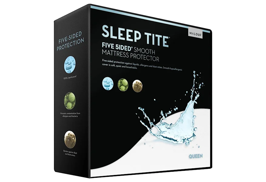 SL0P Sleeptite 5 Sided Smooth Protector Twin XL 5 Sided Smooth Mattress Protector by Malouf at Johnson's Furniture
