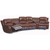 Motion 4-Person Theater Seating with Storage Consoles and Cupholders