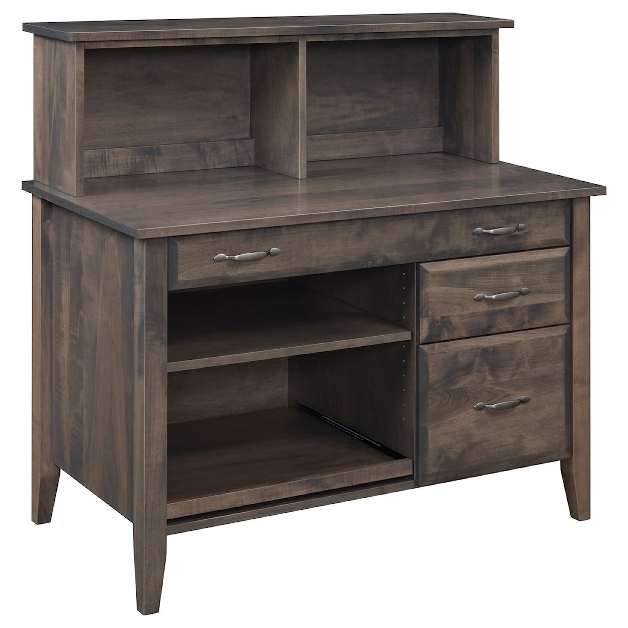 Maple Hill Woodworking Hampton Credenza Desk and Hutch