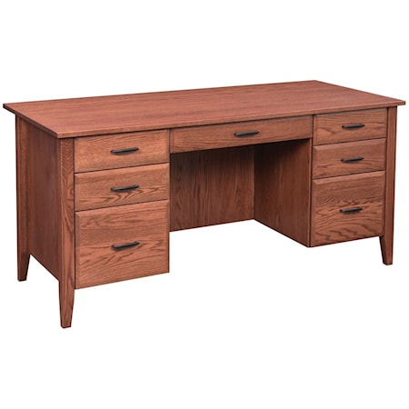 Transitional Solid Wood Executive Desk