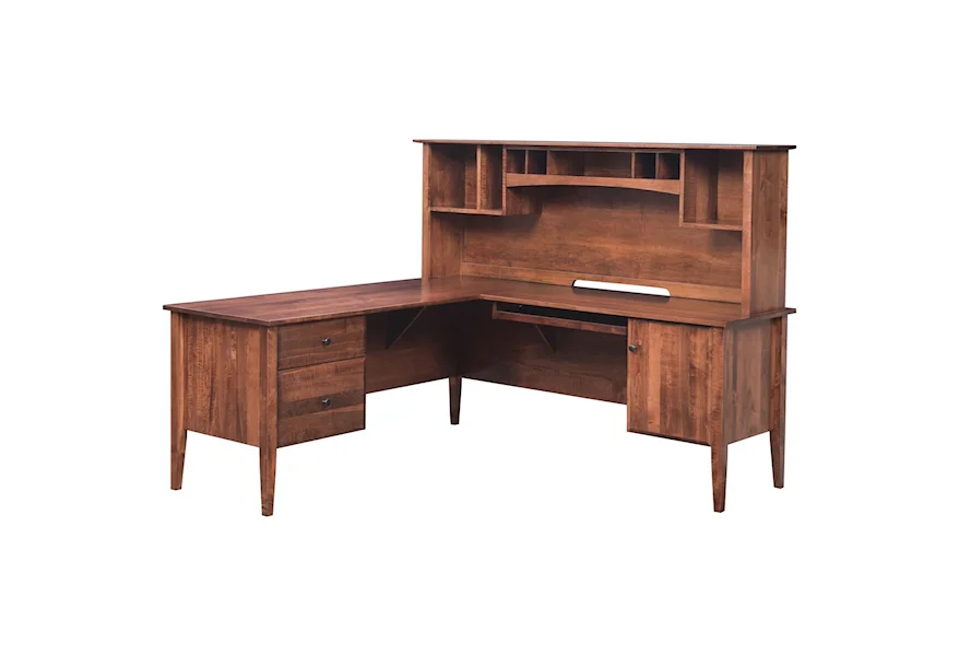 Hampton L-Corner Desk and Hutch by Maple Hill Woodworking at Saugerties Furniture Mart