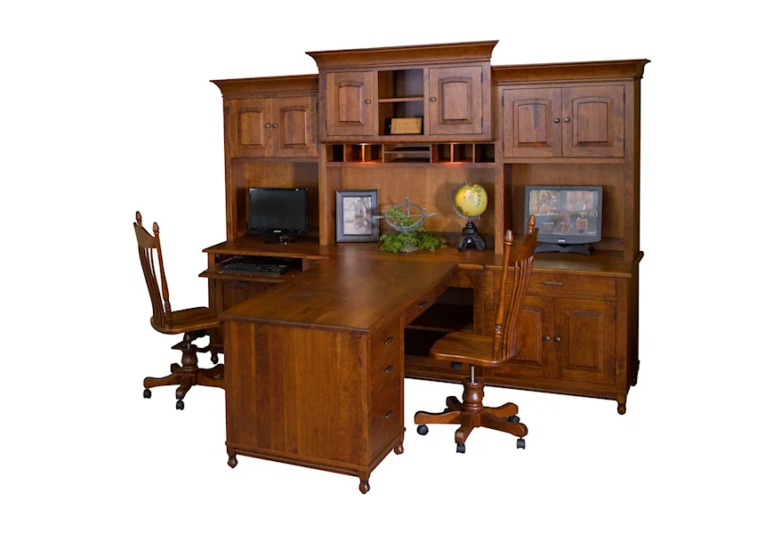 Henry Stephens Partner Desk by Maple Hill Woodworking at Saugerties Furniture Mart