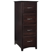 Customizable 4-Drawer Solid Wood File Cabinet