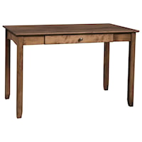 Customizable 48" Solid Wood Writing Desk with Roll-Out Drawer