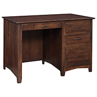 Customizable 43 Inch Solid Wood Kneehole Desk