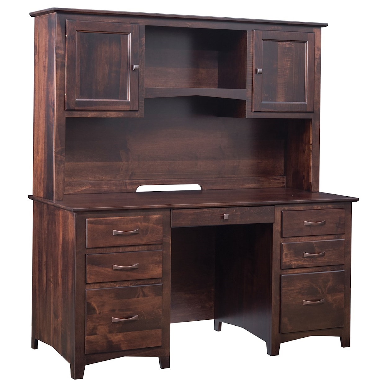 Maple Hill Woodworking Linwood 60" Executive Desk & Hutch