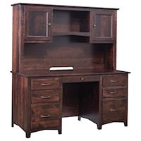 Customizable 60" Solid Wood Executive Desk & Hutch Set