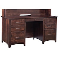 Customizable 60" Solid Wood Computer-Ready Executive Desk with File Storage 