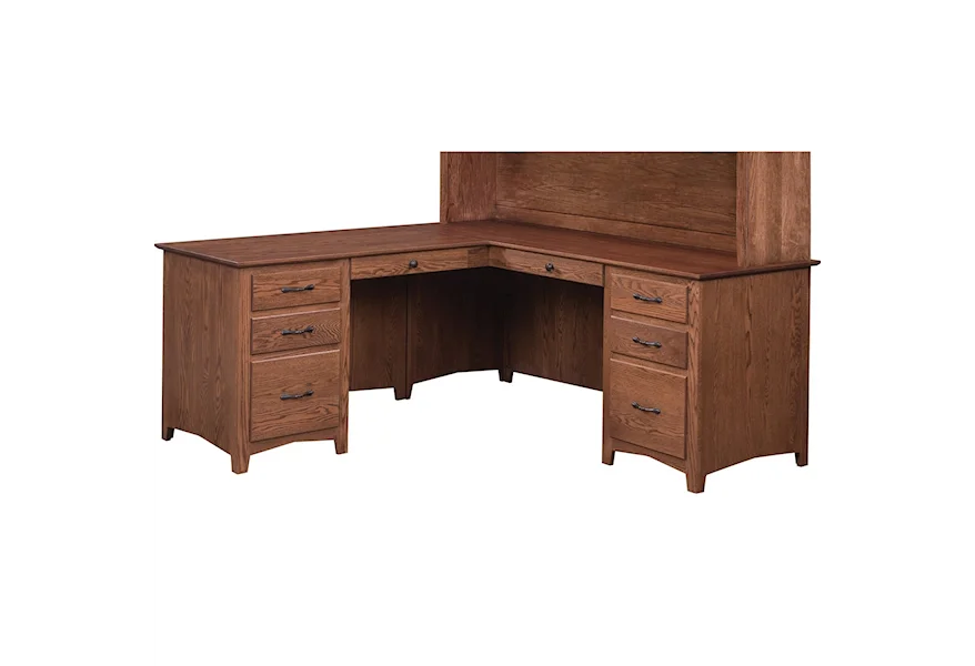 Linwood L-Shape Corner Desk by Maple Hill Woodworking at Saugerties Furniture Mart