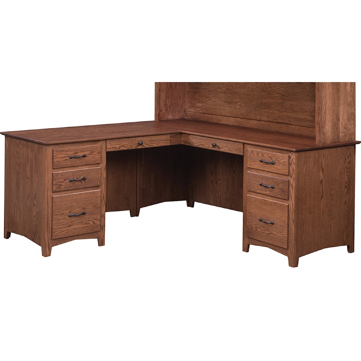 Maple Hill Woodworking Linwood L-Shape Corner Desk