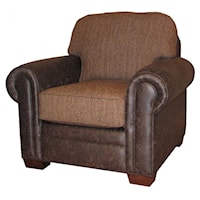 Casual Upholstered Chair with Rolled Arms
