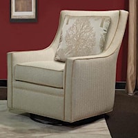 Transitional Swivel Glider Chair with Customizable Upholstery