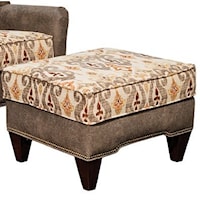 Transitional Ottoman with Nailhead Trim