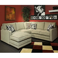 Four Piece <b>Customizable</b> Sectional Sofa with LAF Chaise