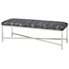 Massoud Accent Ottomans and Benches Pax Chrome Bench