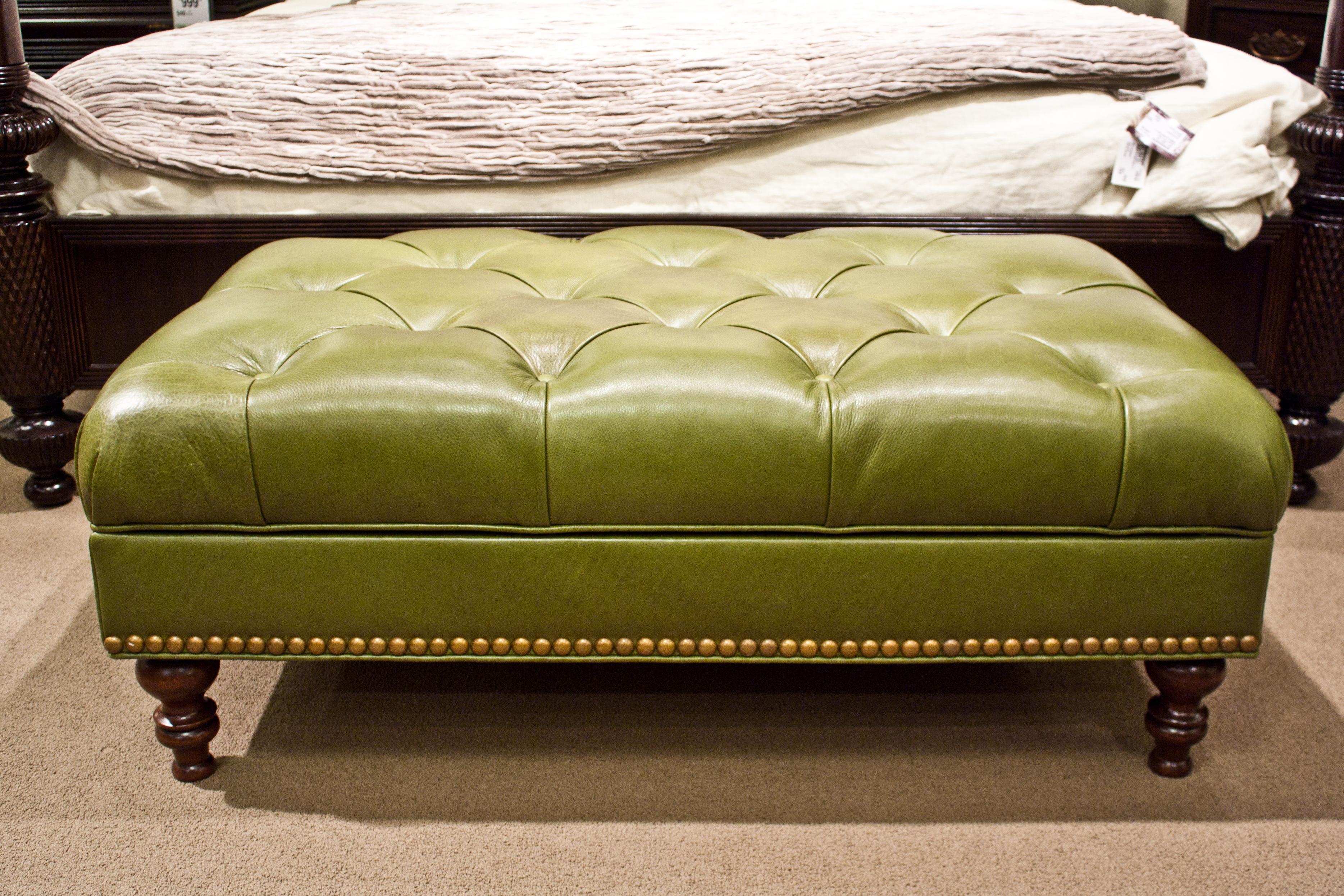 Massoud Massoud Ottomans Leather Storage Ottoman