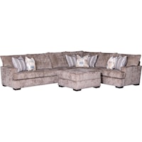 Casual Sectional Sofa with Track Arms
