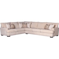 Casual Sectional Sofa with Track Arms