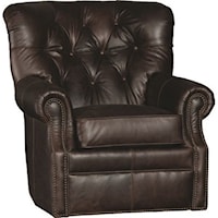 Transitional Swivel Chair with Button Tufting