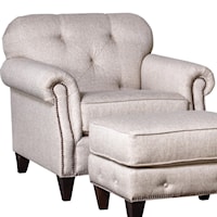 Transitional Tufted Chair with Nailhead Detail