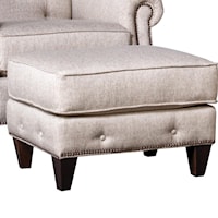 Transitional Ottoman with Button Tufting and Nailheads