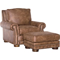 Traditional Chair & Ottoman Set