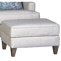 Casual Ottoman with Tapered Wood Legs