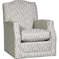 Casual Upholstered Chair with Scooped Track Arms