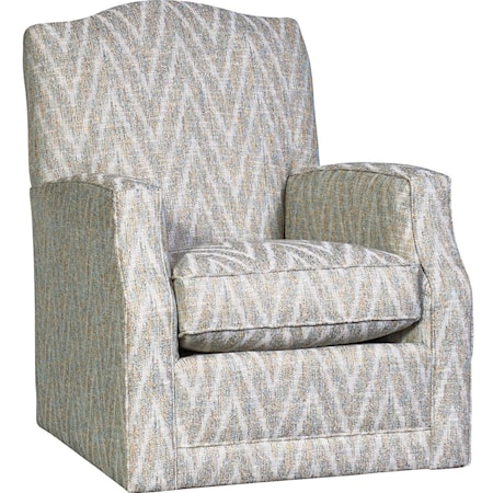 Casual Swivel Chair with Scooped Track Arms