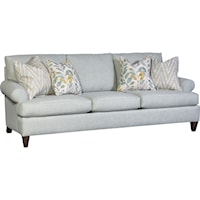 Casual Sofa with Four Throw Pillows