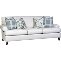 Casual Sofa with Four Throw Pillows