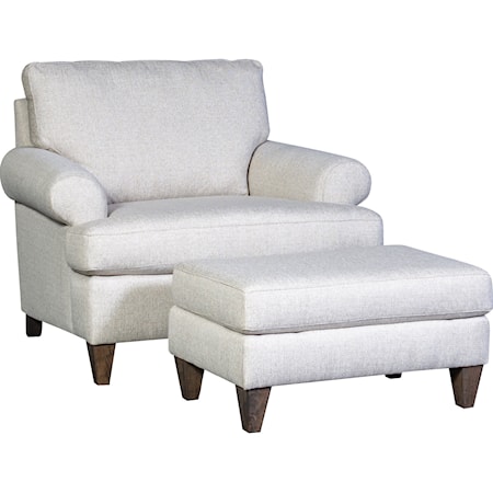 Casual Upholstered Chair and Ottoman