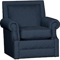 Traditional Roll Arm Swivel Chair