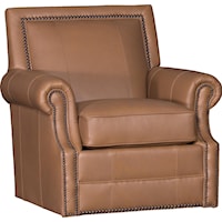 Traditional Roll Arm Swivel Chair