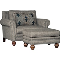 Traditional Chair and Ottoman Set