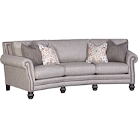 Transitional Conversation Sofa with Nailhead Trim