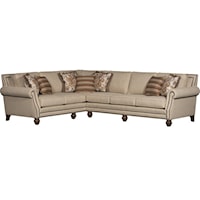 Traditional Sectional with Rolled Arms