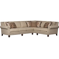 Traditional Sectional with Rolled Arms