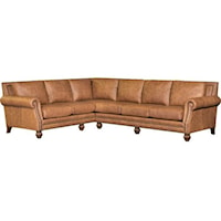 Traditional Sectional with Rolled Arms